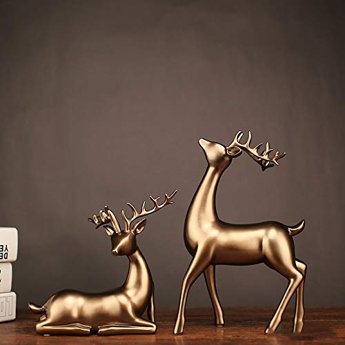 Sculpture couple de cerfs blancs pour apporter sérénité et harmonie chez soi