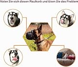 Maulkorb für Deutschen Schäferhund Malinois, Leder-Mundschutz zum Beißen, Kauen, Fellpflege, verstellbar, atmungsaktiv, für mittelgroße und große Hunde, schwarz, Halsumfang – 35 x 50 cm