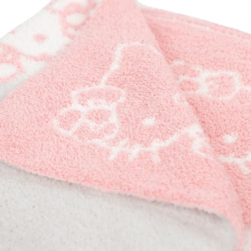 Image of Jay Franco Sanrio Hello Kitty Feather Knit Super Soft Throw Blanket - Reversible Checkered Blanket 50 x 60 Inches, Lightweight Kawaii Pink Machine Washable for Couch, Sofa, Bed (Official Sanrio)