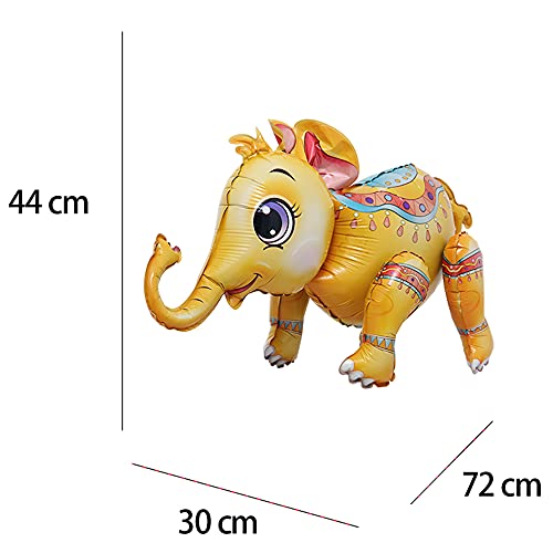 Self Standing 4D Cute Cartoon Giant Tiger Gorilla Elephantanimal Foil Balloon Happy Birthday Decorations Baby Shower Party Supplies Boys Toy (3D Elephant Blue) #TOP1