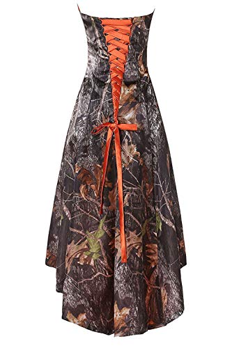 YINGJIABride Camo and Lace Wedding Dresses High Low Gala Evening Prom Dress2