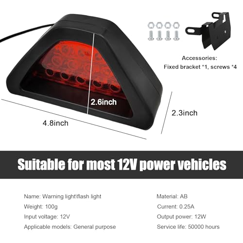 image for Suvnie Car F1 Style Brake Light, DRL Fog Rear Tail Third Brake Light, 