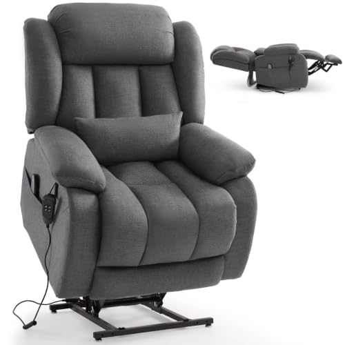 Image of Dual Motor Infinite Position Power Lift Recliner Chair for Elderly, Grey