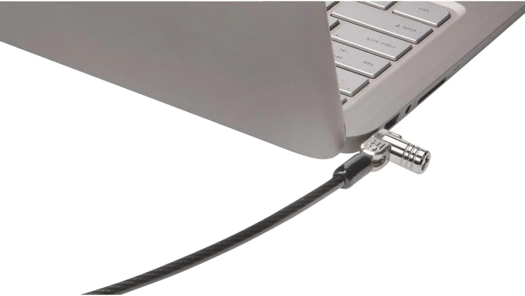 Kensington MicroSaver 2.0 Laptop Lock, Carbon Steel Cable 1.8m Long, Strong 10mm Diameter Locking Head with T-Bar Locking Mechanism, K65020EU