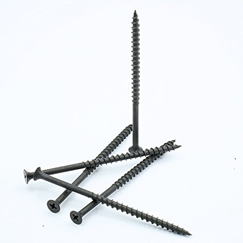 Qualihome #10 Coarse Thread Sharp Point Drywall Screw With Phillips Drive #2 Bugle Head, 1 Lb/Pound, Black, Ideal Screw For Drywall Sheetrock, Wood And More (4 Inch) #TOP1