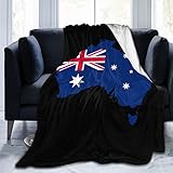 NLWQEKV Australien-Geländekarte-Decke, Bedruckte Flanell-Überwurfdecke, 203,2 x 152,4 cm, Anti-Pilling-Decke, Bett, Sofa, Wohnzimmer, Schlafzimmer