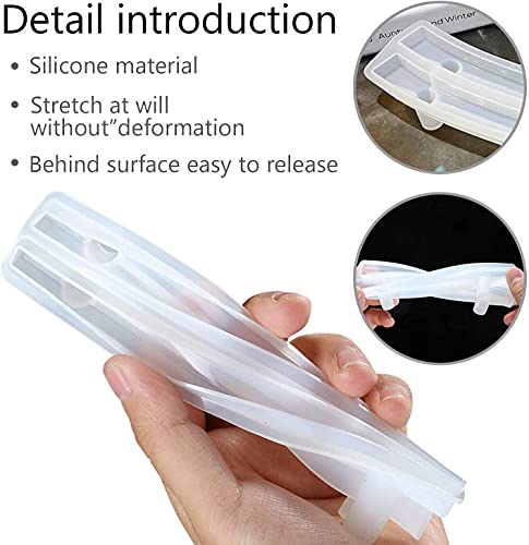 Image of R H LIFESTYLE 1 PC Tray Handle Epoxy Resin Silicone Molds (S Shape Tray Handle Mould - 16 x 4.5 cm) SM3607
