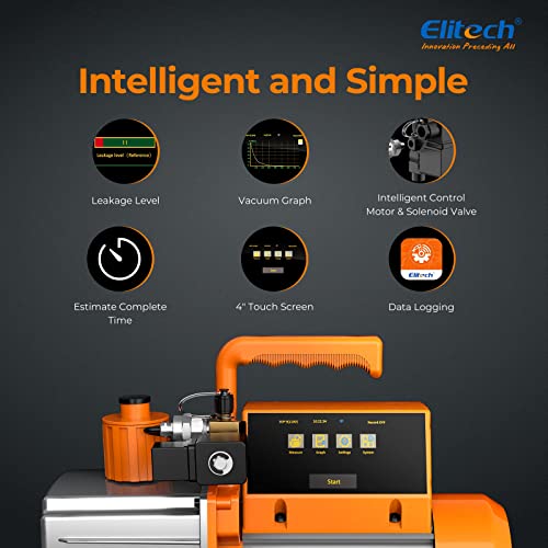 Elitech 9 Cfm Vacuum Pump 2 Stage &Elitech Lmc-100A Refrigerant Scale &Ild-200 Refrigerant Leak Detector & Digital Manifold Gauge Hvac #TOP1