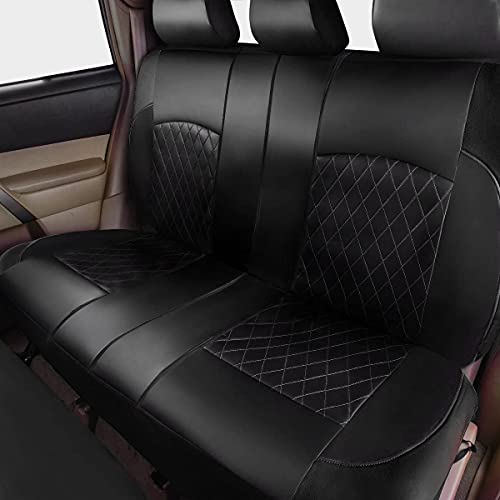 Horse Kingdom Universal Faux Leather Car Seat Covers Full Set, Airbag Compatible, Breathable, Fit For Cars, Trucks, Suv (Full Set, Full Black) #TOP6