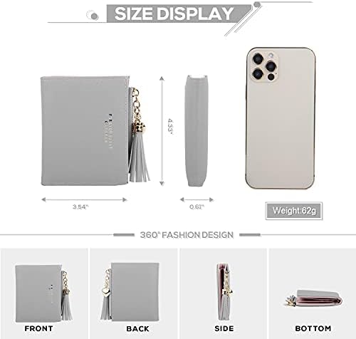 SUKUTU Ladies Purse, PU Leather Wallet for Women Small Bifold Compact Womens Wallet Coin Purse Card Case Holder