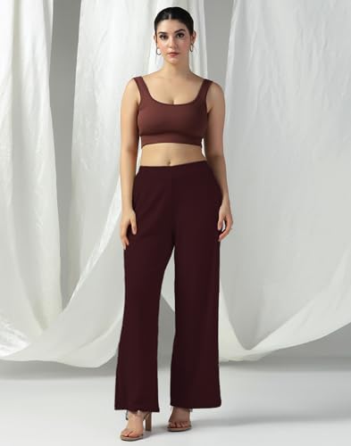 Image of Selvia Women's Lycra Straight Korean Style Trouser, Regular Fit Casual Pants