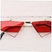CALLARON Punk Style Cat Eye Sunglasses for Outdoor Activities Fashionable Eyewear Sturdy Structure Unique Red Lenses Golden Frame for Parties Daily Wear