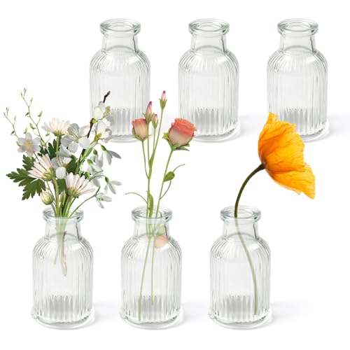 Image of Glass Bud Vase, Mini Vases, 7.5cm/2.95" H x 4.2cm/0.59", 6pcs