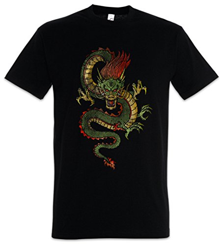 Urban Backwoods Chinese Dragon Hommes T-Shirt Noir Taille XL