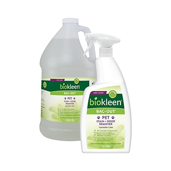 Biokleen BacOut Pet Stain Remover Spray & Gallon Refill Enzymatic, Natural, Destroys Stains