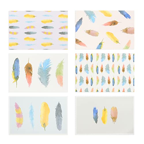 Blank Bird Greeting Stationary Cards With Envelopes, Watercolor Feather (4X6 In, 48 Pack) #TOP2