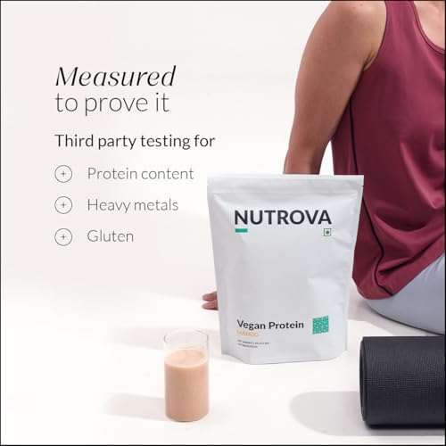 Image of Nutrova Vegan Protein Isolate Mango 1Kg (Pack of 1) with 24g Protein per Scoop for Muscle Building | Gluten & Sugar Free Ideal Plant Protein sweetened with Stevia, 80% Protein with Taurine & Leucine