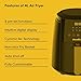 Drew&Cole Air Fryer 4L - 8-in-1 Digital Air Fryer - 4 Litre Capacity - 8 Pre-Set Programmes - Cook with Less Oil & Fat - Easy Cooking - Ideal Kitchen Appliance for Smaller Families & Couples