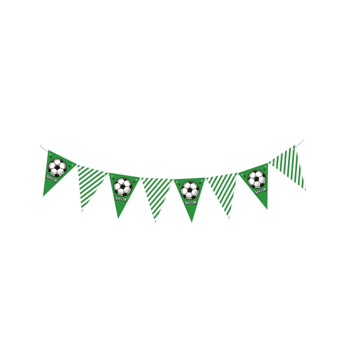 Soccer Party Decoration Banners, Soccer Ball Football Pattern Garlands Bunting Flags for Kids Boys Soccer Fans Birthday Party Supplies, Sports Themed Banner for Backyard, Classroom, Field Decorations B-triangle