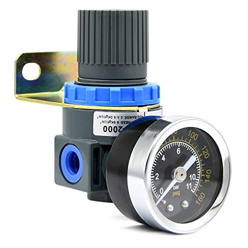 Air Pressure Regulator With Gauge Mini Air Control Valve 1/4-Inch Npt Thread For Air Compressor And Air Tools (0-145Psi) #TOP2