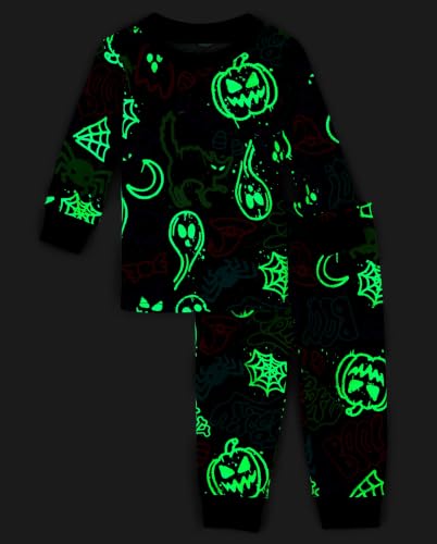 Image of The Children's Place Baby and Kids' Sibling Matching Halloween and Holiday Pajama Sets, Cotton