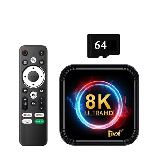 TV98 RK3528 TV Box Ultra HD 8K Smart TV Box Android 13 4GB 32GB 64GB Dual Wifi BT5.0 4G 5G Control Remoto Por Voz Reproductor Multimedia Decodificador(Tv98rk3528box4g128g,US Plug)