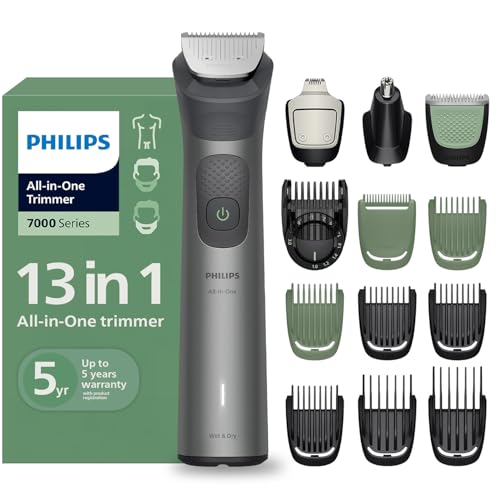 Image of Philips India's No.1 Men's Trimmer | BeardSense Technology | Self-sharpening blades | 13-in-1 All in One Trimmer Men- Beard, Hair, Body, Nose & Intimate | 100% Showerproof | 5 yrs* warranty | MG7922