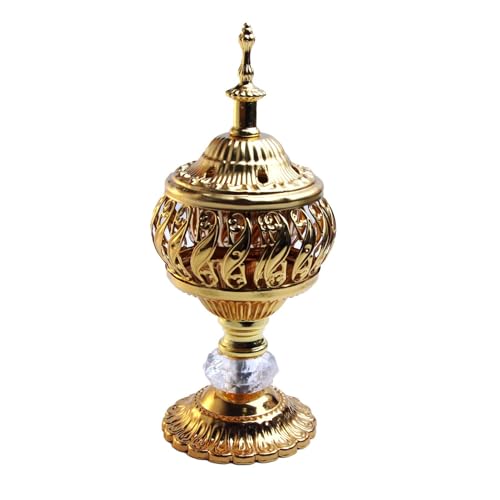 Metal Vintage Incense Burner, Christian Greek Censer, Gold Iron Art Candlestick Decorative Candle Stand for Church Home Desktop Retro Censer