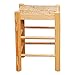 AC - Taburete de Madera Cuadrado - Asiento de Rafia - Fabricación de Madera - Hogar y Cocina - Ideal para Cocina o Bar - Tamaño: 47 x 33 x 33 cm