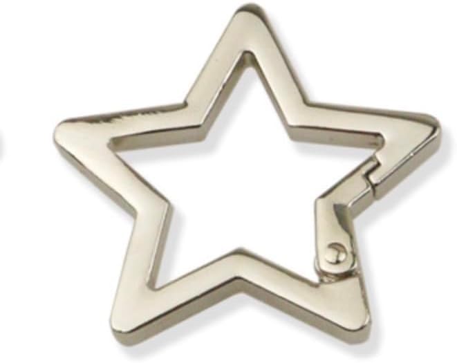 Silver Star Shaped Stainless Steel Keychain Clip Carabiners Snap Hook Holder Star Carabiners Hook Clip Key Holder Carabiner Clip for Keys and Wallet with Key Chain Rings,Accessory,Keyrings and Charms