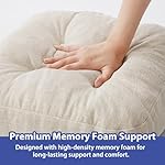Chair Cushions, Memory Foam Dining Chair Cushions, Tufted Indoor Chair Pads, Set of 4, 16.5' x 16.5' x 3.5', Beige - Image 5