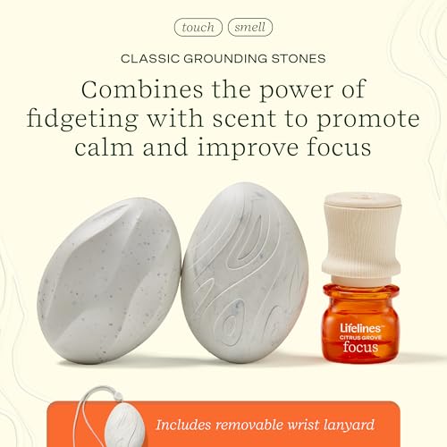 Lifelines Scent-Infused Grounding Stones, 2-Pack - Portable Fidget Set for Adults with Essential Oil Blend & Diffusion Stones for Sensory Immersion - Calming Waterless Passive Diffuser - Image 3