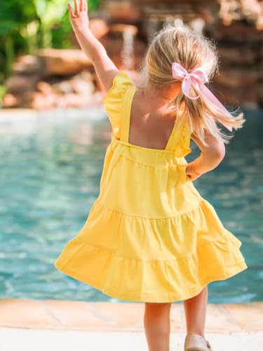 Image of Vieille Toddler Girls Summer Dress Ruffle Casual Beach Sundress 2-8 Years