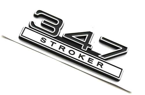 Image of 2pcs 347 Liter 5.7 Stroker Engine Emblems Badge 3D Decals Stickers Cars Trucks (Chrome Black)