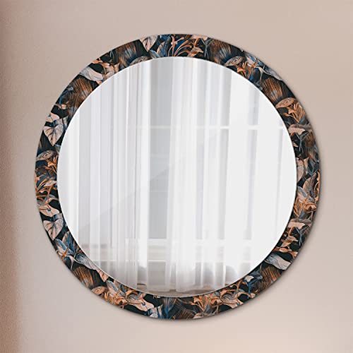 Miroir rond raffiné fi90 et cadre en verre imprimé de haute précision