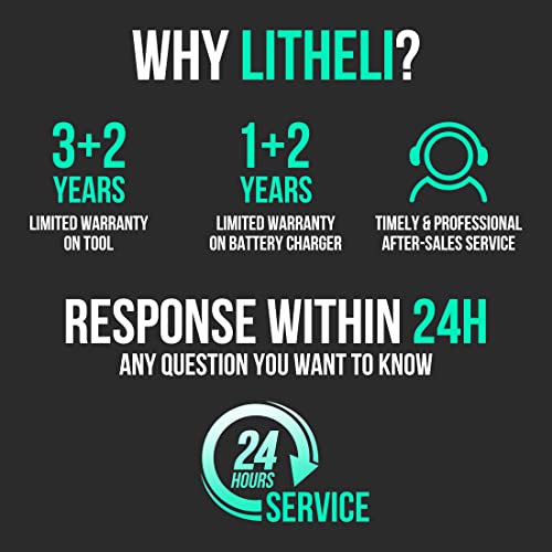 Litheli Impact Wrench Cordless, 1/2 Inch Power Impact Driver With 320 Ft-Lbs(430N.m) Max Torque, 20V Impact Gun Kit With 2.0Ah Li-Ion Battery ＆ Fast Charger For Car Home #TOP5