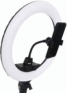 ROYAUX Ring Light 14 Inch LED Fill Light Net Red Mobile Phone Live Stand Selfie Beauty Ring Photography Light for Portrait Video Makeup (Black,38x8x38cm) (Black 38x8x38cm)