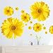 SWORNA Nature Series 3D Yellow Daisies Removable Vinyl Mural Wall Decor Decals for Living Room/Bedroom/Hallway/Sitting Room/Play Room/Kindergarten/Kids Nursery/Home Decal Stickers DIY Wall Art Decoration (11 Daisies, Yellow, Large)