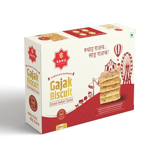 Image of SAHU GAJAK BHANDAR Khasta Gazak 400 g | Sesame Jaggery Chikki, Til Gajak, Traditional Indian Sweet
