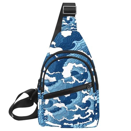 Bolsa de pecho para mujer, mochila cruzada abstracta de 30x18x4cm para senderismo