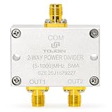 TOJOIN 5-1000MHz Divisore di potenza RF a microstriscia, 2 Vie RF Splitter SMA Connettori Femmina 50 Ohm Microstrip Power Splitter per UHF/VHF/Sistema di Antenna(PS-2SM-00510)