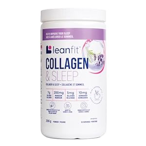 LEANFIT COLLAGEN & SLEEP™ Blue Lavender Latte – 7g Collagen + 200mg Magnesium + 3mg Melatonin + 10mg Ashwagandha – Improves Sleep & Reduces Effects of Jet Lag – 25 Servings, 206g Tub