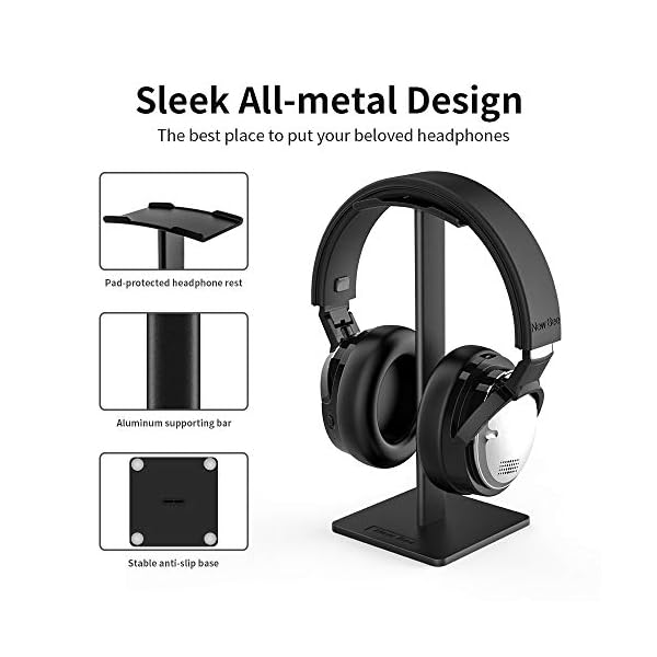 New Bee Headphone Stand Headset Stand Headphone Holder Universal Aluminum Gaming Headset Holder Earphone Display Earbuds Mount For All Headphones - Image 5