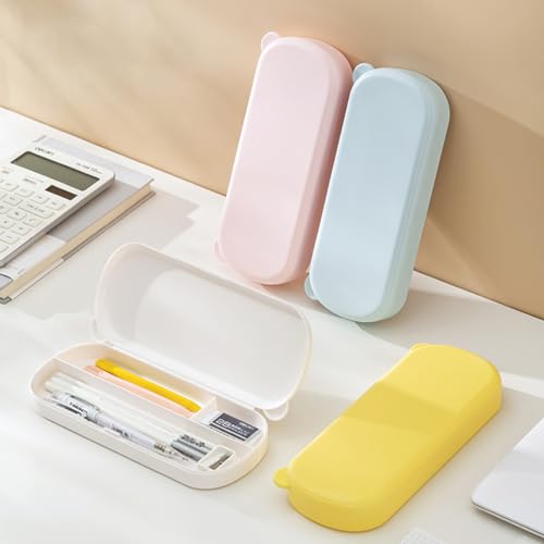 Image of pencil pouch Large Capacity Pencil Case Pouch , Portable Aesthetic Cute Big Capacity Pencil Cases Pen Office Travel Stationery Makeup Bag, Desk Organizer for College Adults Women Men (white)