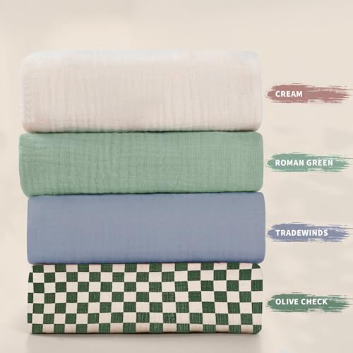 Image of guruixu Muslin Baby Lounger Cover 2 Pack, 100% Cotton Soft & Breathable Infant Replacement Slipcover, Compatible with Snuggle Me Newborn Lounger (Tradewinds,Blue Stripe)