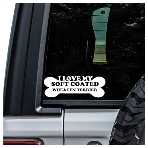 MHDStickerCo I Love My Soft Coated Wheaten Terrier Dog Bone Vinyl Decal Sticker Custom Truck Bumper Window Laptop Car Notebook Mug Tumbler Gift Family