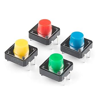 SparkFun Momentary Tactile Switch Multicolor Buttons, 4-Pack