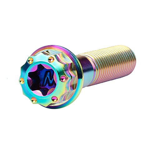Image of Titanium Flange 12 Point Head M8 x15 20 25 30 35 40 45 50 55 60 65mm Screw Bolt Pack of 4 (M8x35mm, Rainbow)