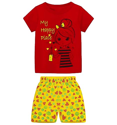 Image of MIST N FOGG Girl's T-Shirt and Shorts (Set of 4)