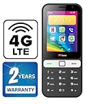 TTfone TT280 – Simple 4G Dual SIM Bar Phone with Android, 2.8" Touchscreen, Keypad, USB-C Unlocked Mobile with Original Silicone Clear Case, 12V In Car Charger and Docking Station with Charger
